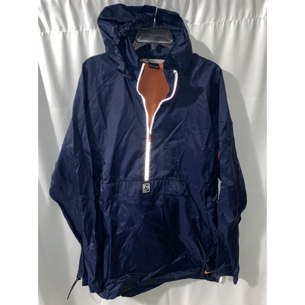 Vtg Y2K Nike Reflective 1/2 Zip‎ Hooded Jacket Swoosh Mens XL